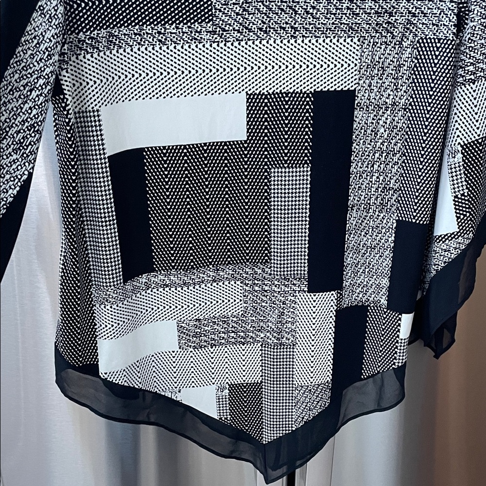 Alfani Monochrome Patchwork Blouse - image 6